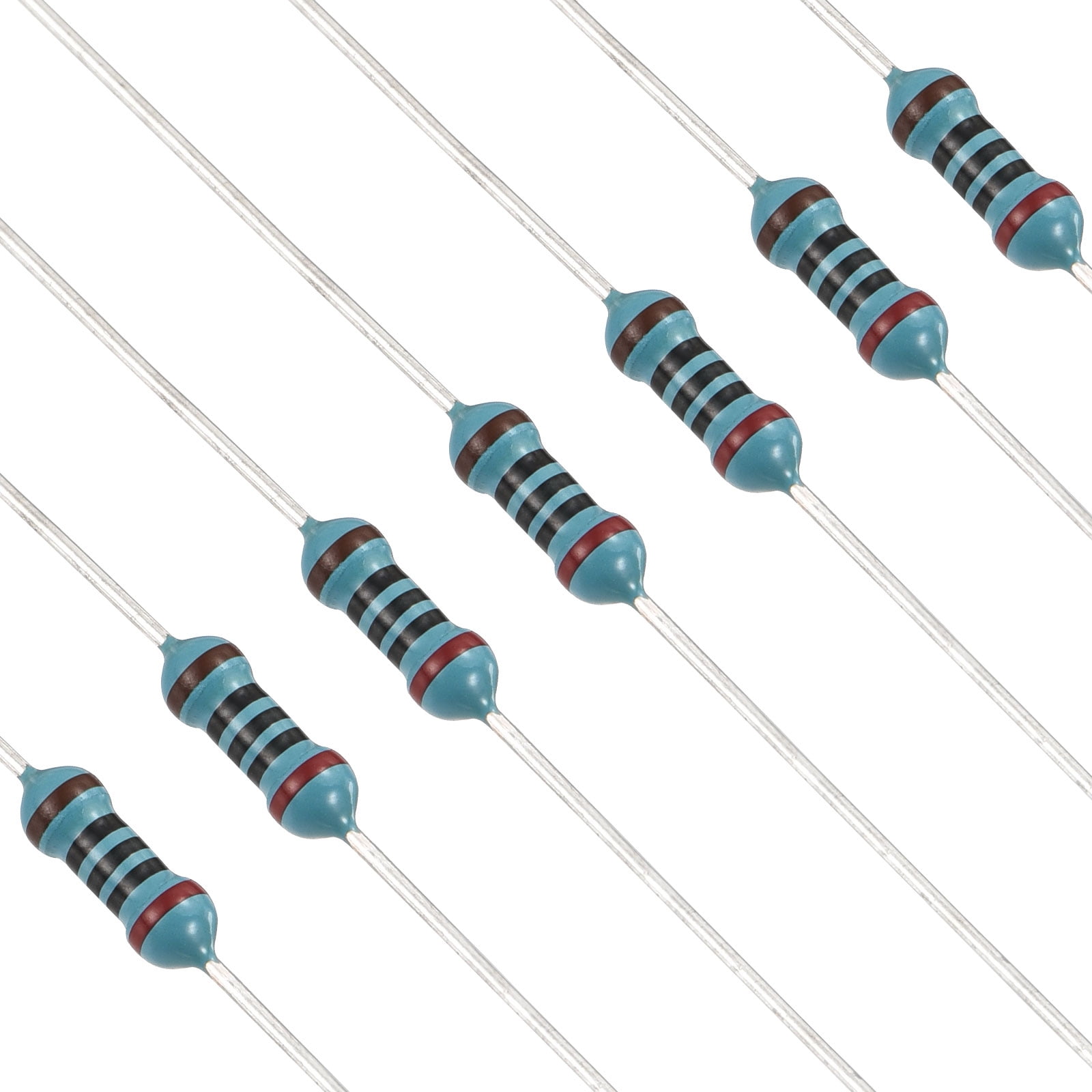 Uxcell 100pcs 0.1 Ohm Resistor, 1/4W (0.25W) Metal Film Fixed Resistor ...