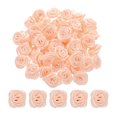 thumbnail image 1 of Uxcell 100 Pcs 0.6 inch Mini Ribbon Roses for DIY Crafts Sewing Artificial Fabric Flowers Champagne, 1 of 5