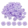thumbnail image 1 of Uxcell 100Pcs 1.5cm Mini Ribbon Roses for Crafts Artificial Fabric Flowers, Purple, 1 of 5