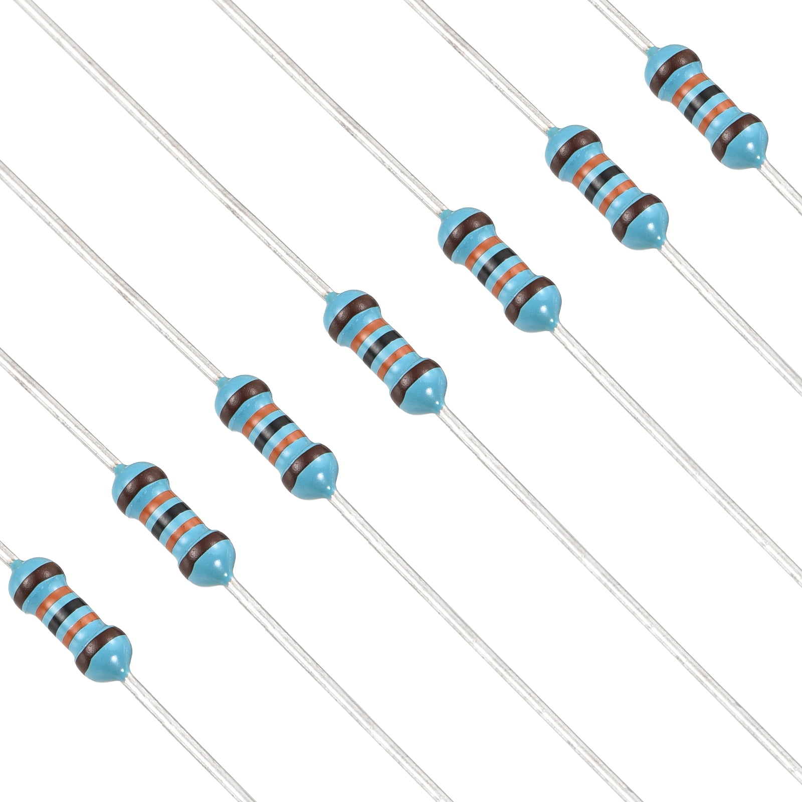 Uxcell 100pcs 130K Ohm Resistor, 1/4W (0.25W) Metal Film Fixed Resistor ...