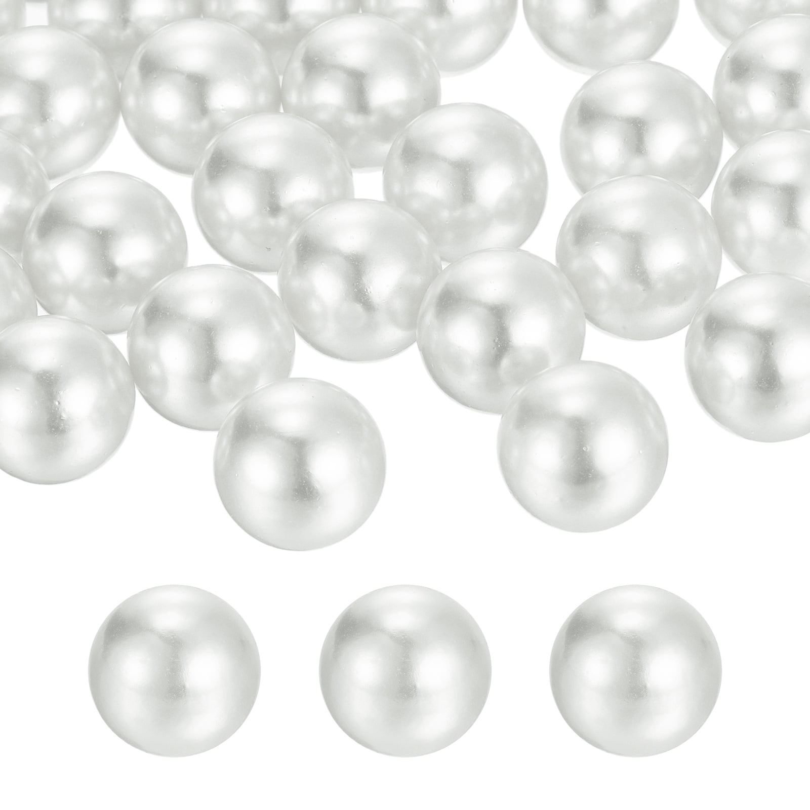 Uxcell 100pcs 18mm White Pearl Beads ABS Faux Pearls Vase Fillers 300g Ornament Filler for Crafts