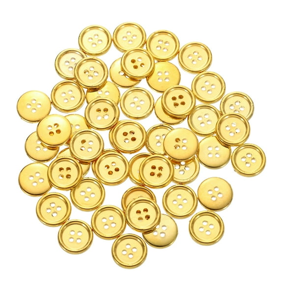 Uxcell 100pcs 24L Plastic Sewing Buttons 15mm 3/5" 4-Hole Round Replacement Craft Button for Coats Sewing Clothing and DIY, Bronze
