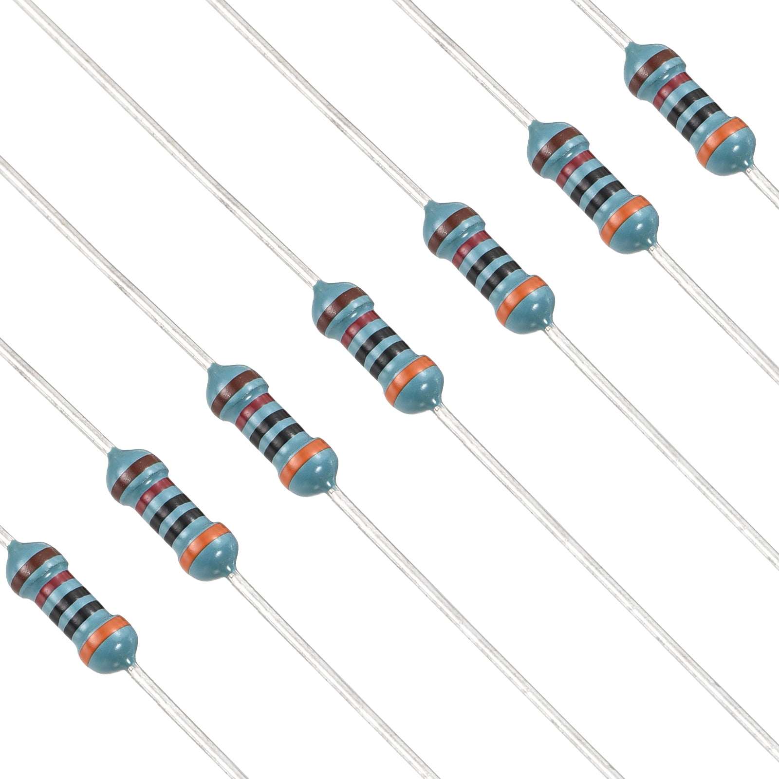 Uxcell 100pcs 30K Ohm Resistor, 1/4W (0.25W) Metal Film Fixed Resistor ...