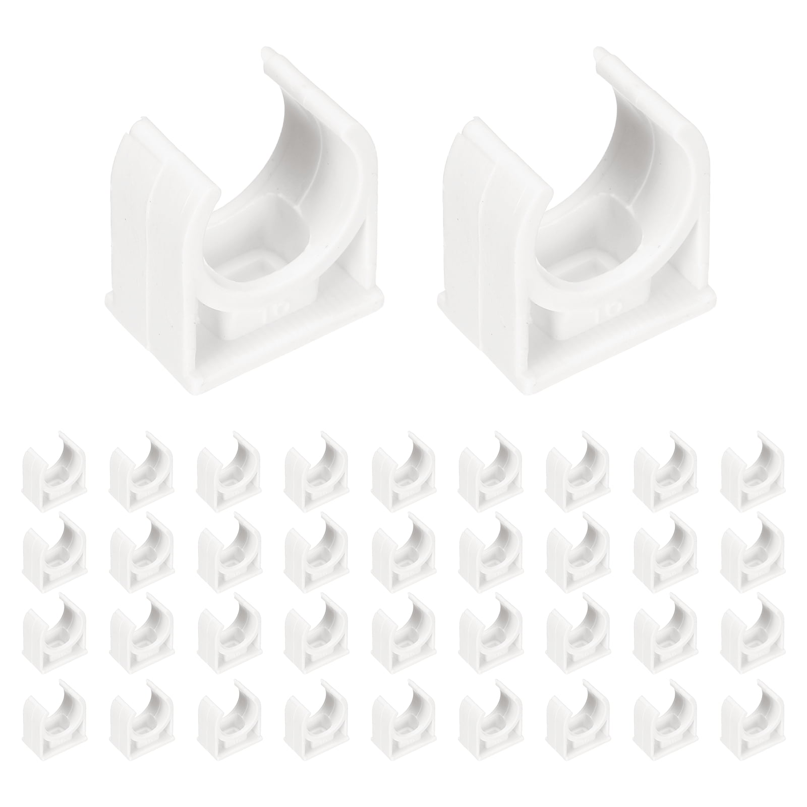 Uxcell 100pcs 5/8" (16mm) U-Shaped Water Pipe Clamps Clips for TV Trays, White