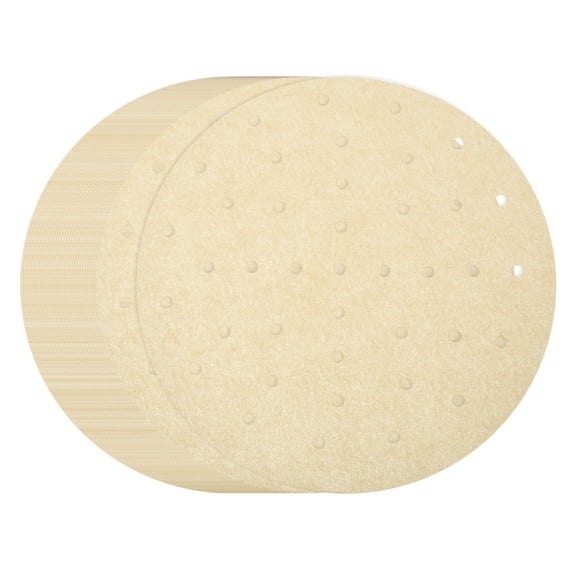 Uxcell 100pcs Air Fryer Liners 10 Inch Round Bamboo Steamer Liners with Holes Non-Stick Perforated Parchment Paper Sheets Disposable Steamer Paper for Air Fryers Steaming Basket, Brown