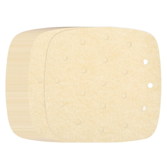 Uxcell 100pcs Air Fryer Liners 6 Inch Square Bamboo Steamer Liners with Holes Non-Stick Perforated Parchment Paper Sheets Disposable Steamer Paper for Air Fryers Steaming Basket, Brown