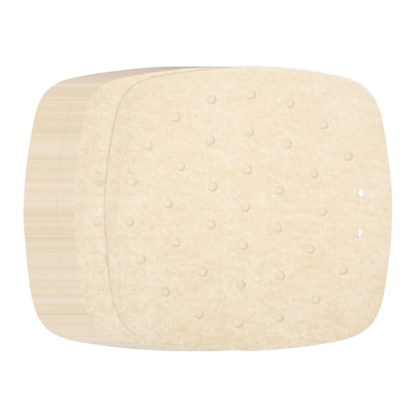 Uxcell 100pcs Air Fryer Liners 8.5 Inch Square Bamboo Steamer Liners with Holes Non-Stick Perforated Parchment Paper Sheets Disposable Steamer Paper for Air Fryers Steaming Basket, Brown