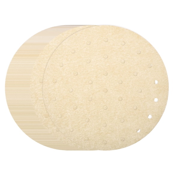 Uxcell 100pcs Air Fryer Liners 8.7 Inch Round Bamboo Steamer Liners with Holes Non-Stick Perforated Parchment Paper Sheets Disposable Steamer Paper for Air Fryers Steaming Basket, Brown