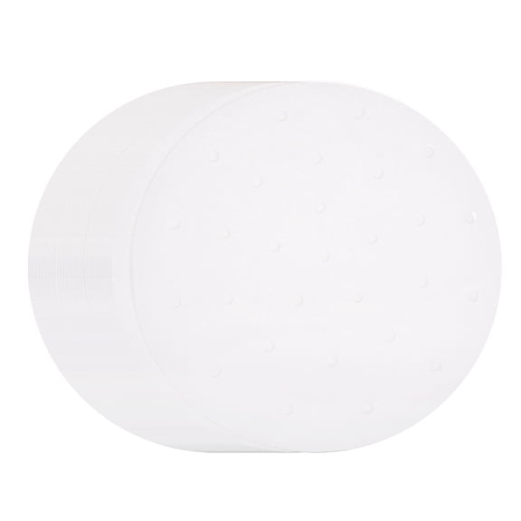 Uxcell 100pcs Air Fryer Liners 8.7 Inch Round Bamboo Steamer Liners with Holes Non-Stick Perforated Parchment Paper Sheets Disposable Steamer Paper for Air Fryers Steaming Basket, White