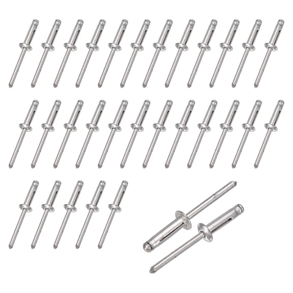 Uxcell 100pcs Aluminum Large Head Grip Rivets 3/16" x 3/4" Multi-Grip Head Blind Rivet for Automotive Repairs Kayak Marine Boat Buildings Containers