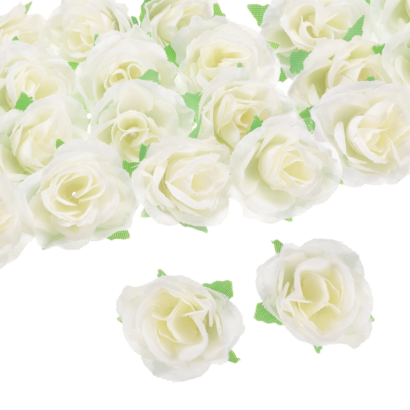 Uxcell 100pcs Artificial Rose Flower Heads,1.2" Silk Fake Rose Heads ...
