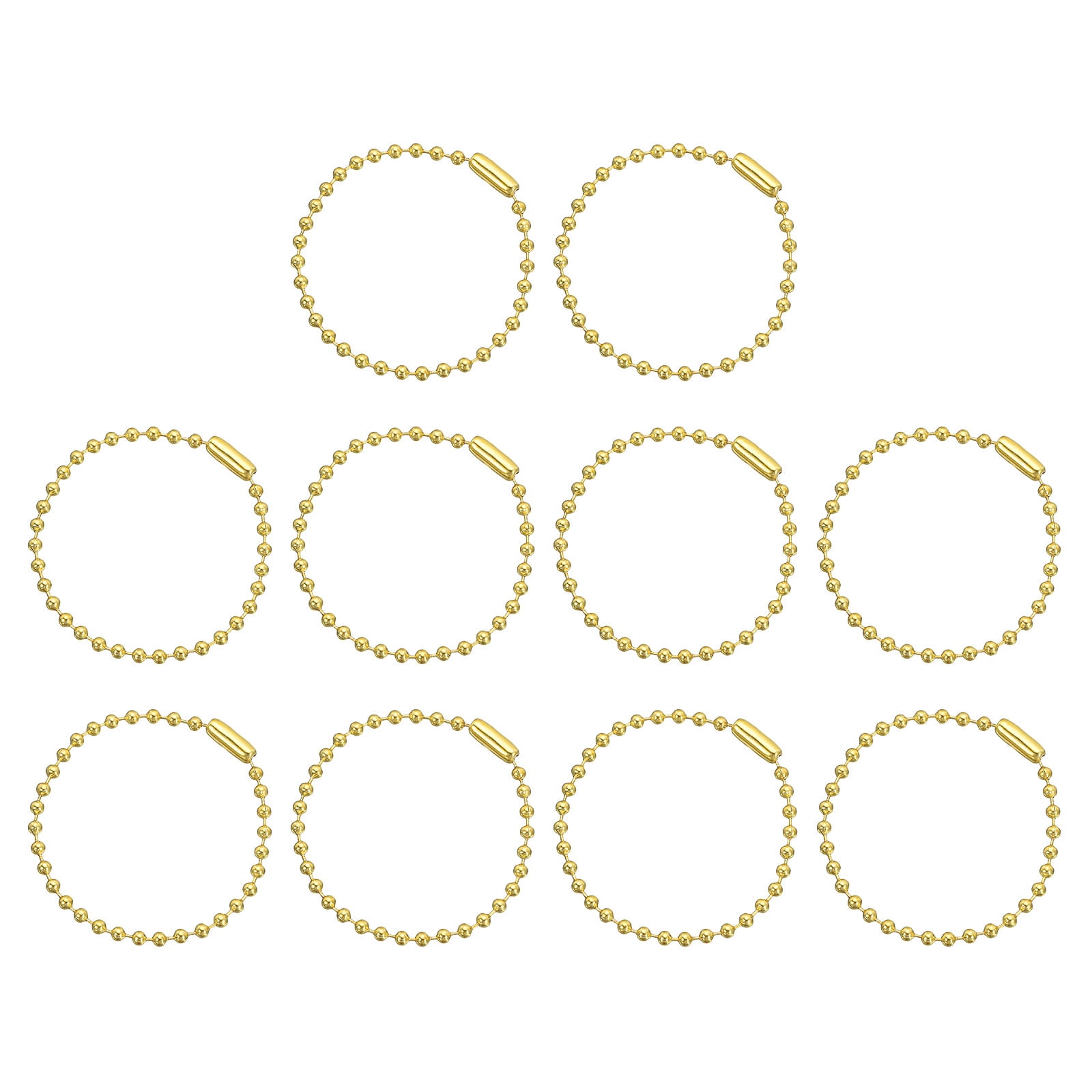 100-Piece Ball Bead Chains - 4.7 Inch 2.4mm Steel Keychain Chains For Jewelry Making & DIY Crafts