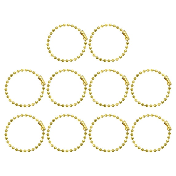 Uxcell 100pcs Ball Beads Chain 4 Inch 2.4mm Dia Metal Ball Connector Clasp, Gold