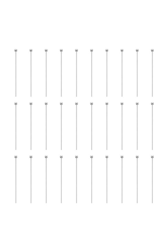 100pcs Ball Head Pins 1.18" 30mm Round Head Pins for Earring Pendant Necklace Bracelet Charm Jewelry Making, Silver Tone