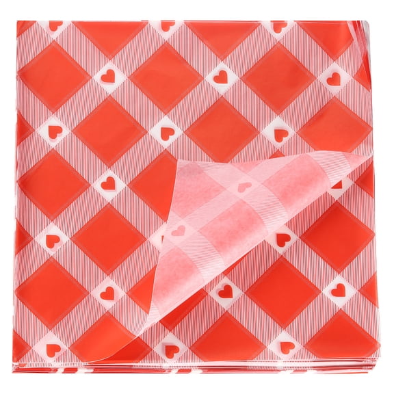 Uxcell 100pcs Wax Paper Sheets 12" x 12" Heart-shaped Oil-absorbing Dry Food Wrapping Paper for Sandwich Baking Paper Liners Picnic Basket Bread Hamburger Wrap Kitchen, Red