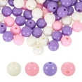 thumbnail image 1 of Uxcell 100pcs Cream Purple Acrylic Round Beads 10mm Dia 1.9mm Hole Plastic Resin Smooth Balls Loose Bead  for Jewelry Making Bracelets Necklace Earrings DIY, 1 of 7