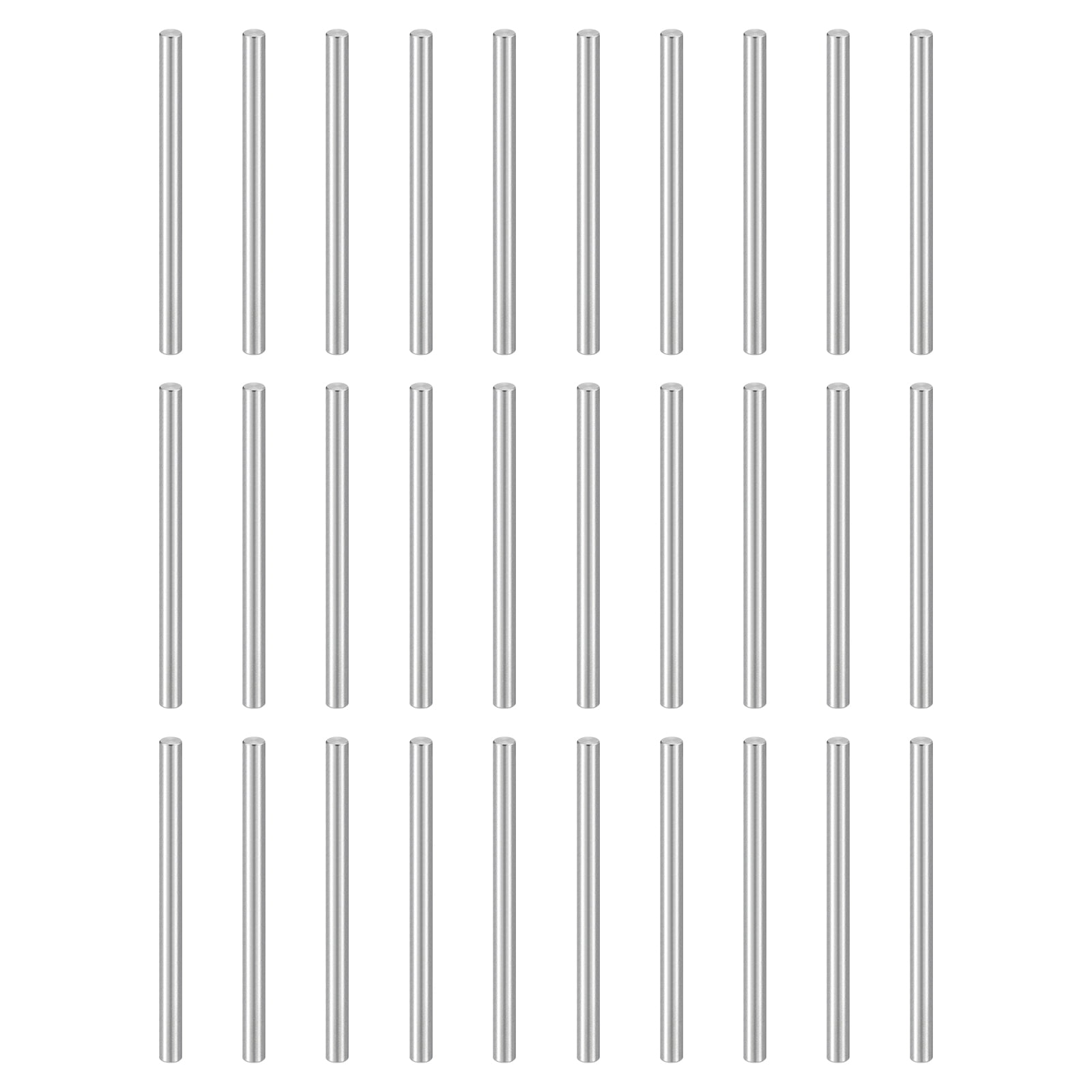 Uxcell 100pcs Dowel Pins M3(3mm) x 45mm 304 Stainless Steel Cylindrical Shelf Support Peg Pin Rod Fasten Elements for Metal Devices Wood Furniture DIY Installation, Silver