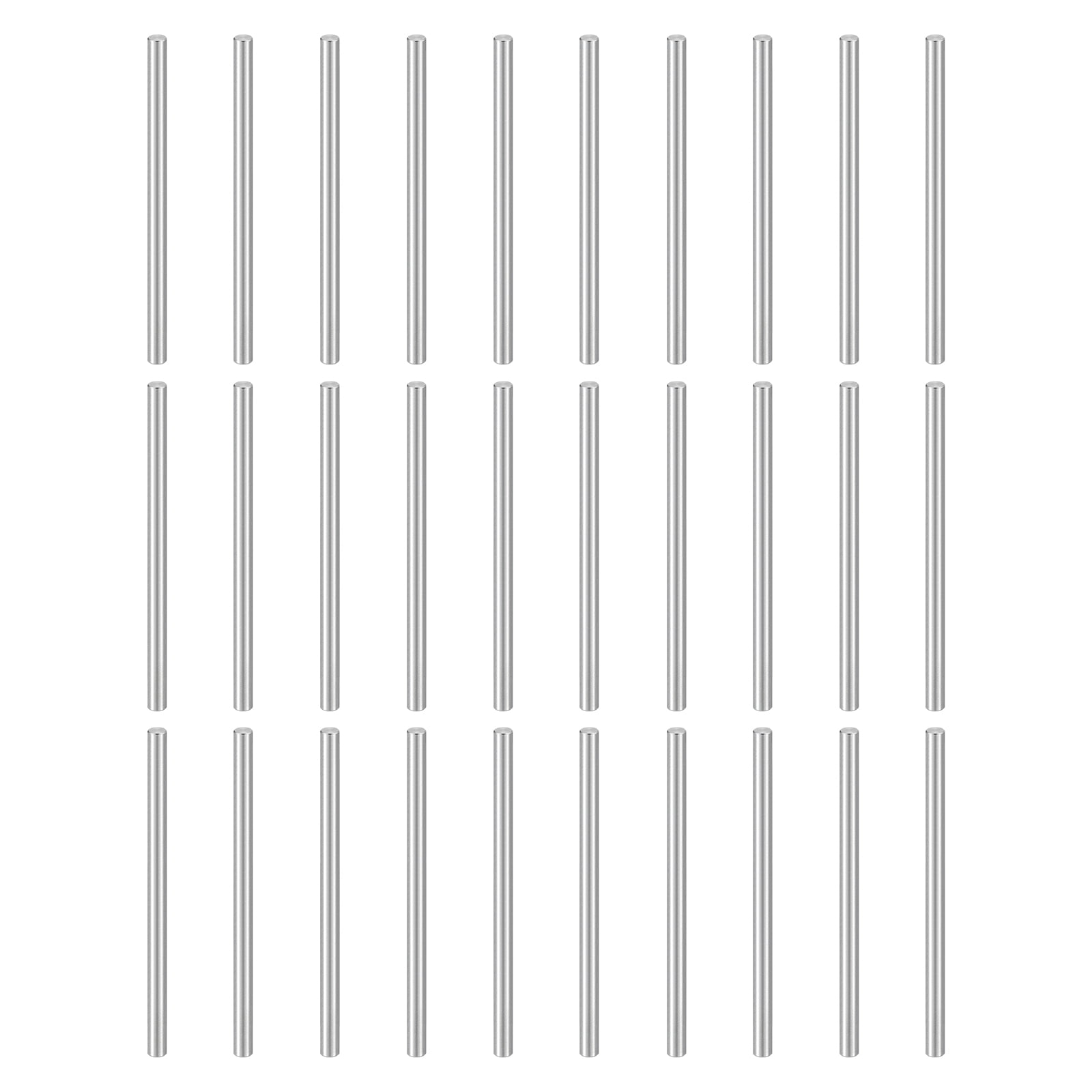 Uxcell 100pcs Dowel Pins M3(3mm) x 55mm 304 Stainless Steel Cylindrical Shelf Support Peg Pin Rod Fasten Elements for Metal Devices Wood Furniture DIY Installation, Silver