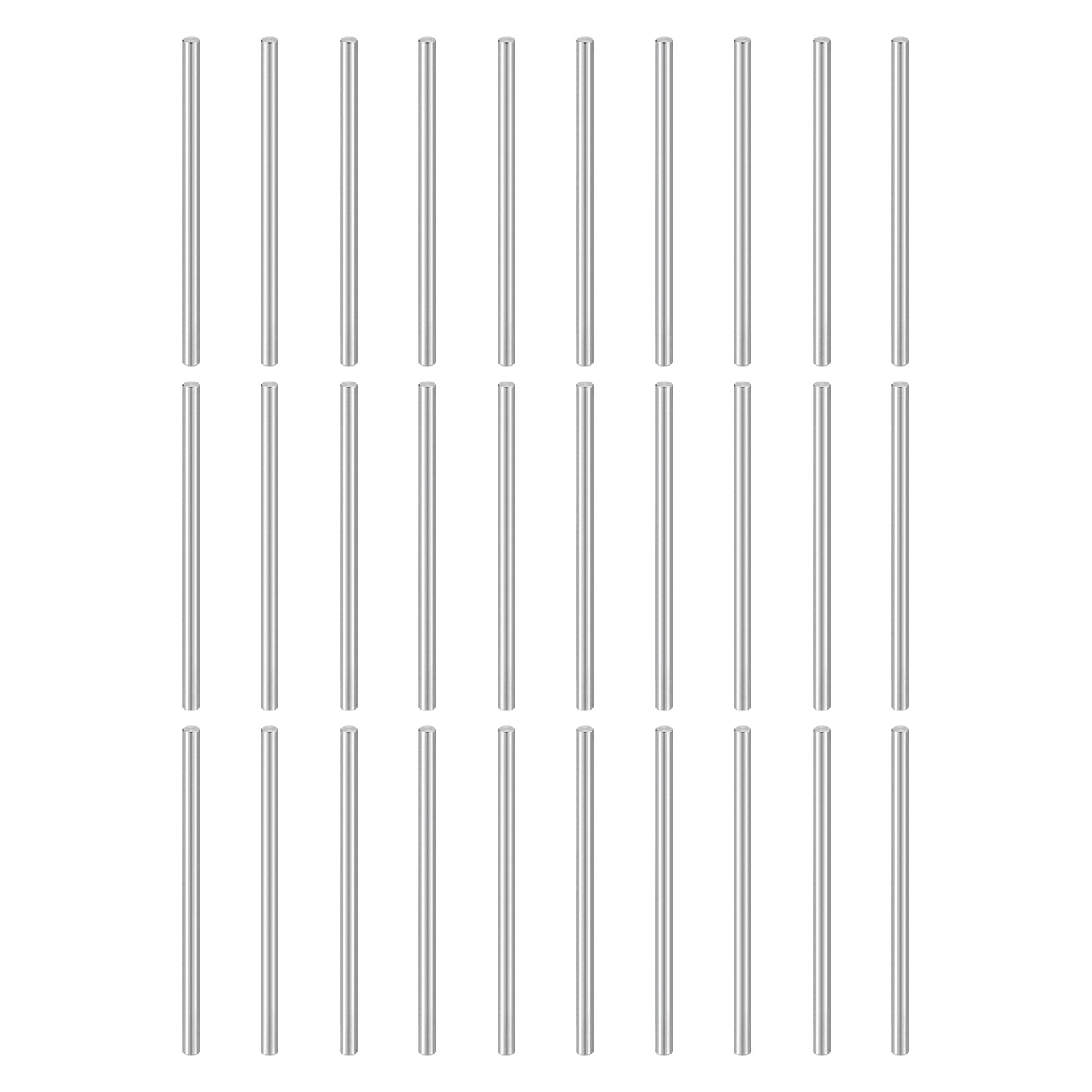 Uxcell 100pcs Dowel Pins M3(3mm) x 60mm 304 Stainless Steel Cylindrical Shelf Support Peg Pin Rod Fasten Elements for Metal Devices Wood Furniture DIY Installation, Silver