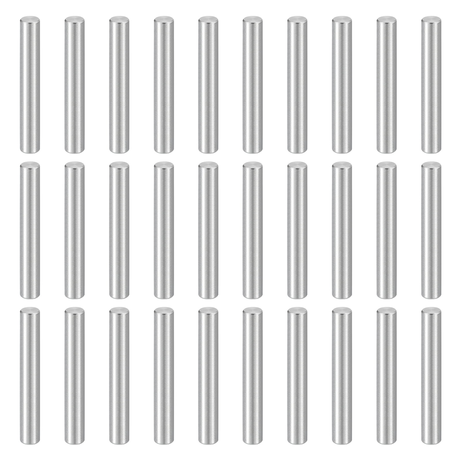 Uxcell 100pcs Dowel Pins M3.5(3.5mm) x 30mm 304 Stainless Steel Cylindrical Shelf Support Peg Pin Rod Fasten Elements for Metal Devices Wood Furniture DIY Installation, Silver