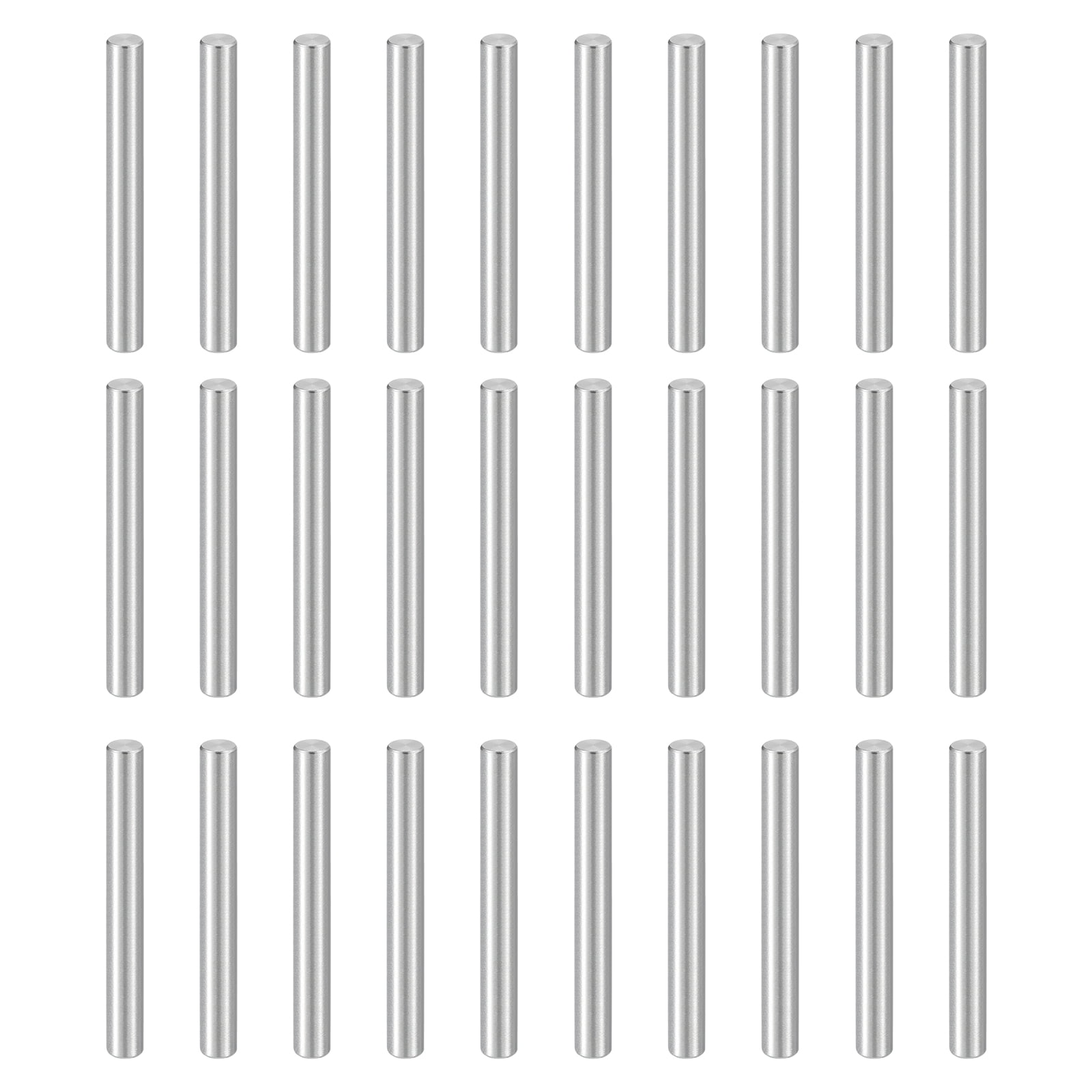 Uxcell 100pcs Dowel Pins M3.5(3.5mm) x 35mm 304 Stainless Steel Cylindrical Shelf Support Peg Pin Rod Fasten Elements for Metal Devices Wood Furniture DIY Installation, Silver
