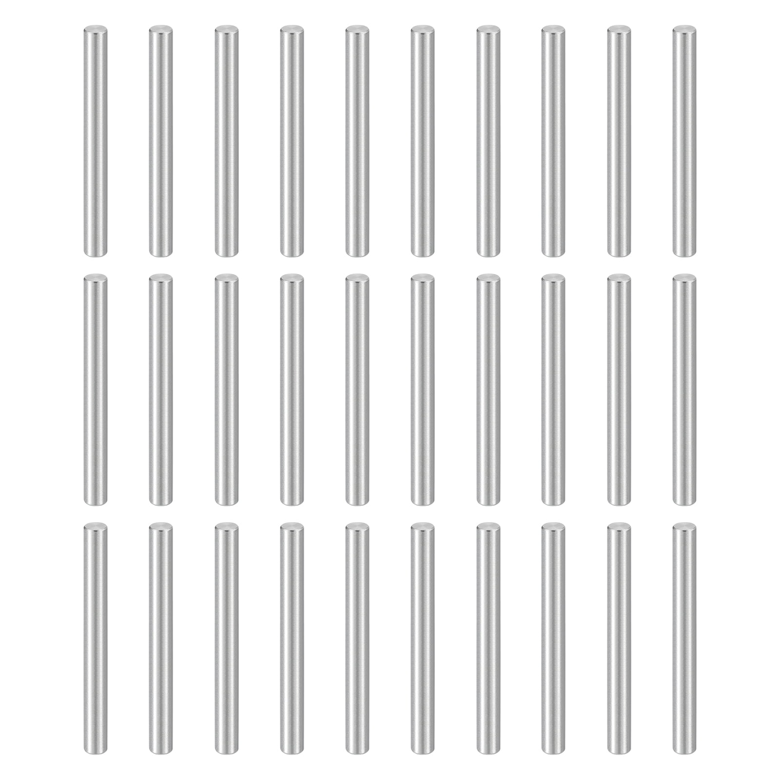 Uxcell 100pcs Dowel Pins M3.5(3.5mm) x 40mm 304 Stainless Steel Cylindrical Shelf Support Peg Pin Rod Fasten Elements for Metal Devices Wood Furniture DIY Installation, Silver