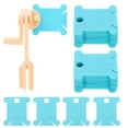 thumbnail image 1 of Uxcell 100pcs Embroidery Floss Bobbins with Bobbin Winder, Plastic Cross Stitch Thread Organizer Holder Cards Sewing Thread Sorting Tool Storage, Light Blue, 1 of 7