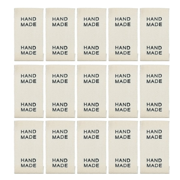 Uxcell 100pcs Handmade with Love Sewing Labels Embroidered Label Tags 1.18"L Sew on Clothing Garment Black