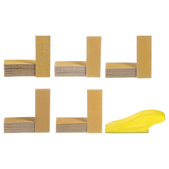 Uxcell 100pcs Micro Sander Paper 80, 120, 180, 240, 400 Grit 3.5x1.2 Inch Mini Sanding Sheets Strips Hook Loop Sandpapers for Wood Metal Small Projects Tight Spaces Polish Work