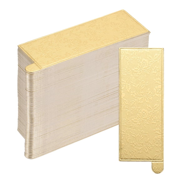 Uxcell 100pcs Mini Cake Boards, Mousse Cake Cardboards Rectangle for Cake (Gold)