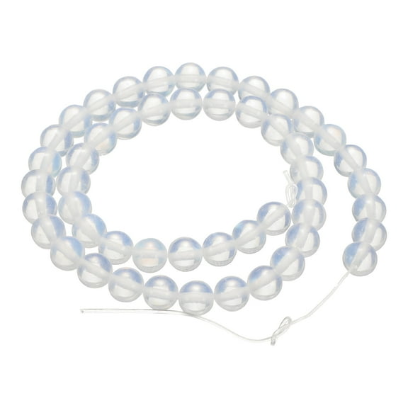 Uxcell 100pcs Natural Stone Beads 6mm Opal Round Gemstone Stone Loose Beading Real Genuine Smooth Balls Bead for Jewelry Making Bracelets Necklace Earrings DIY