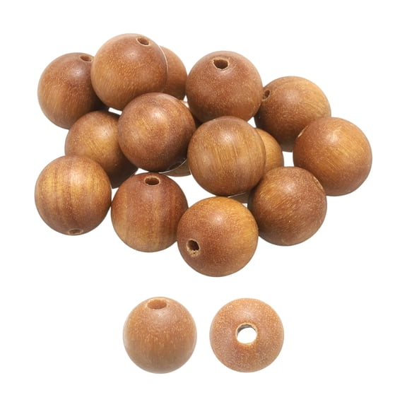 Uxcell 100pcs Natural Wooden Beads 10mm Sandalwood Round Polished Loose Bead Smooth Spacer Balls Beading for Jewelry Making Bracelets Necklace Earrings Craft DIY