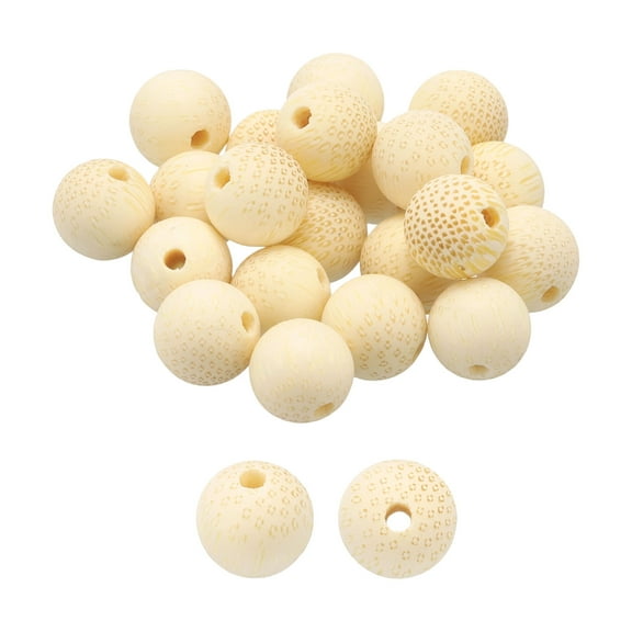 Uxcell 100pcs Natural Wooden Beads 8mm Golden Bamboo Round Polished Loose Bead Smooth Spacer Balls Beading for Jewelry Making Bracelets Necklace Earrings Craft DIY