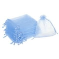 thumbnail image 1 of Uxcell 100pcs Organza Bags 2x3 Inch Drawstring Favor Pouches Sheer Mesh Bag for Gift Jewelry Wedding Party White Sky Blue 4 inch x 5 inch, 1 of 7