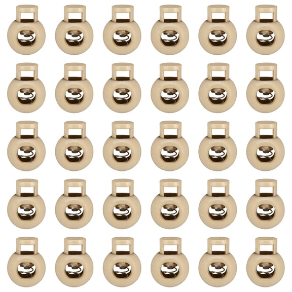 Uxcell 100pcs Plastic Cord Locks Single Hole Spring Toggle Stopper Clip Elastic Clasp Lock Fastener for Drawstring, Paracord, Khaki