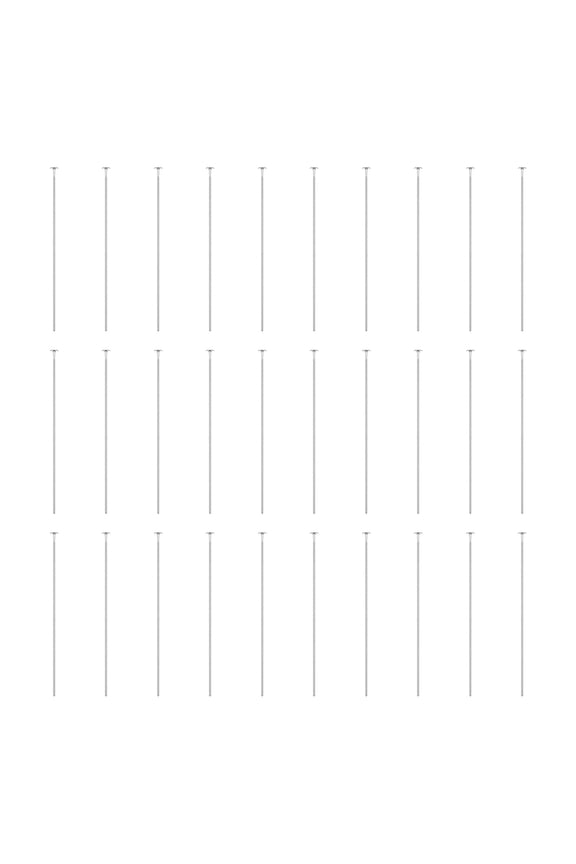 100pcs Plated Flat Head Pins 1.57" 40mm Needles Bulk for Earring Pendant Necklace Bracelet Charm Jewelry Making, Silver Tone
