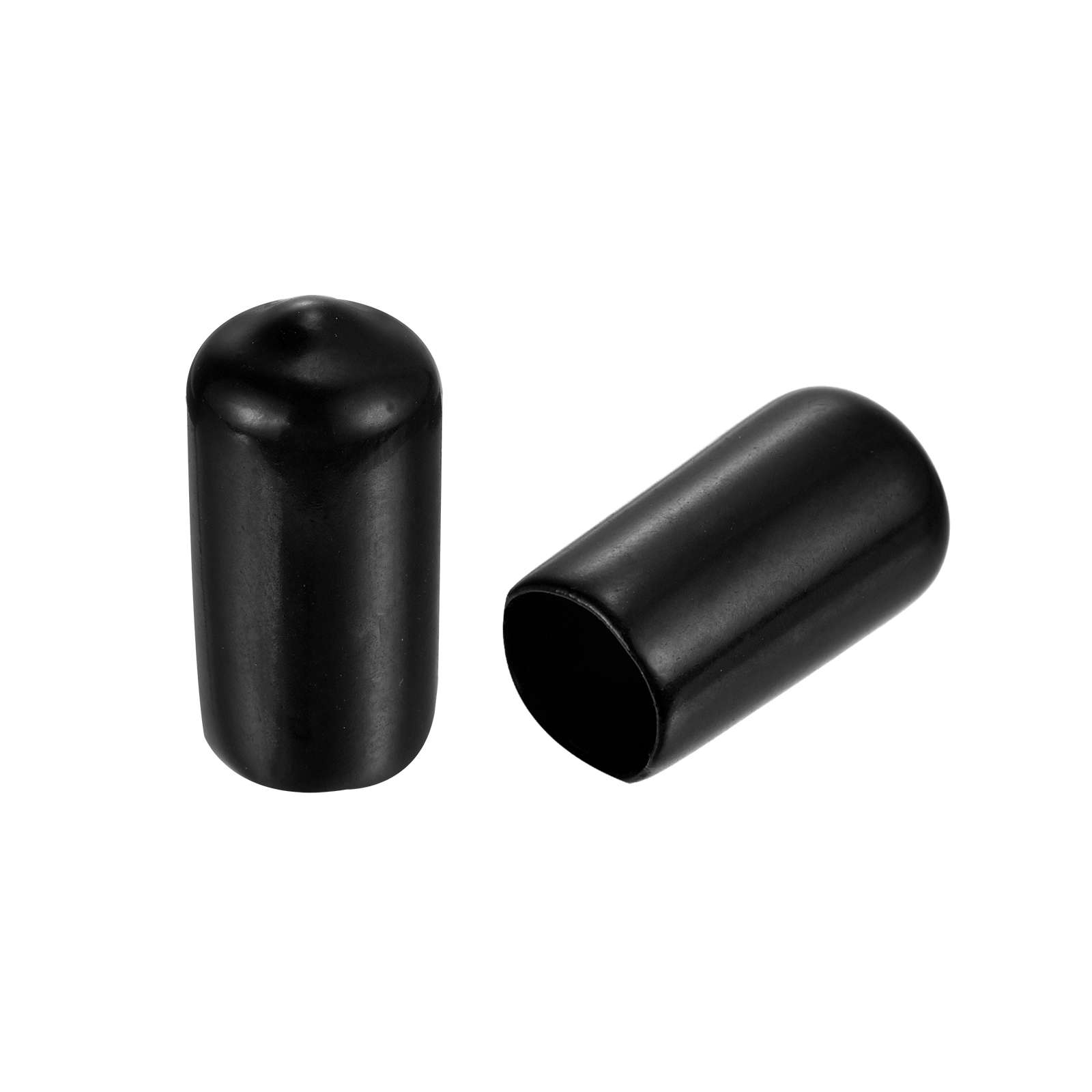 Uxcell 100pcs Round Rubber End Caps 7/16"(11.5mm) Black Cover Screw Thread Protectors