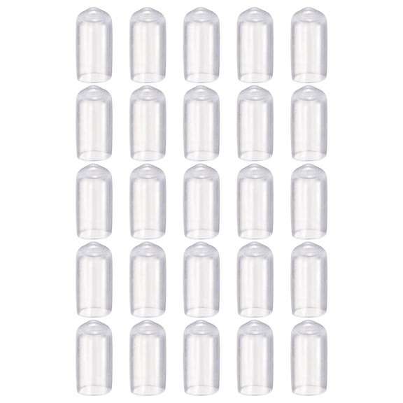 Uxcell 100pcs Round Rubber End Caps 9.5mm ID Bolt Covers Caps Vinyl Rubber Flexible Screw Thread Protectors for Metal Tube Rod Bolts, Translucent