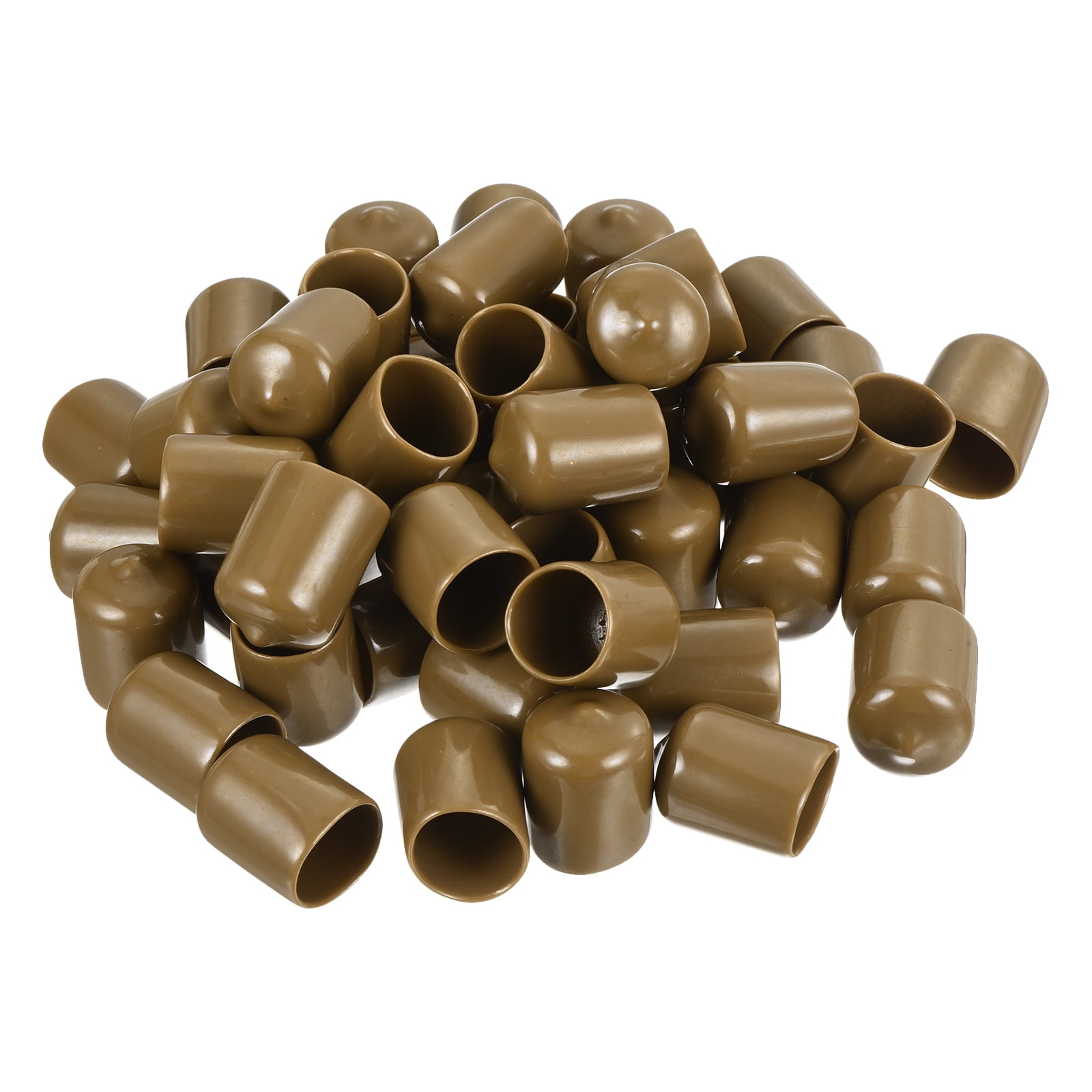 Uxcell Screw Thread Protectors Rubber End Cap Cover 16mm Light Brown ...