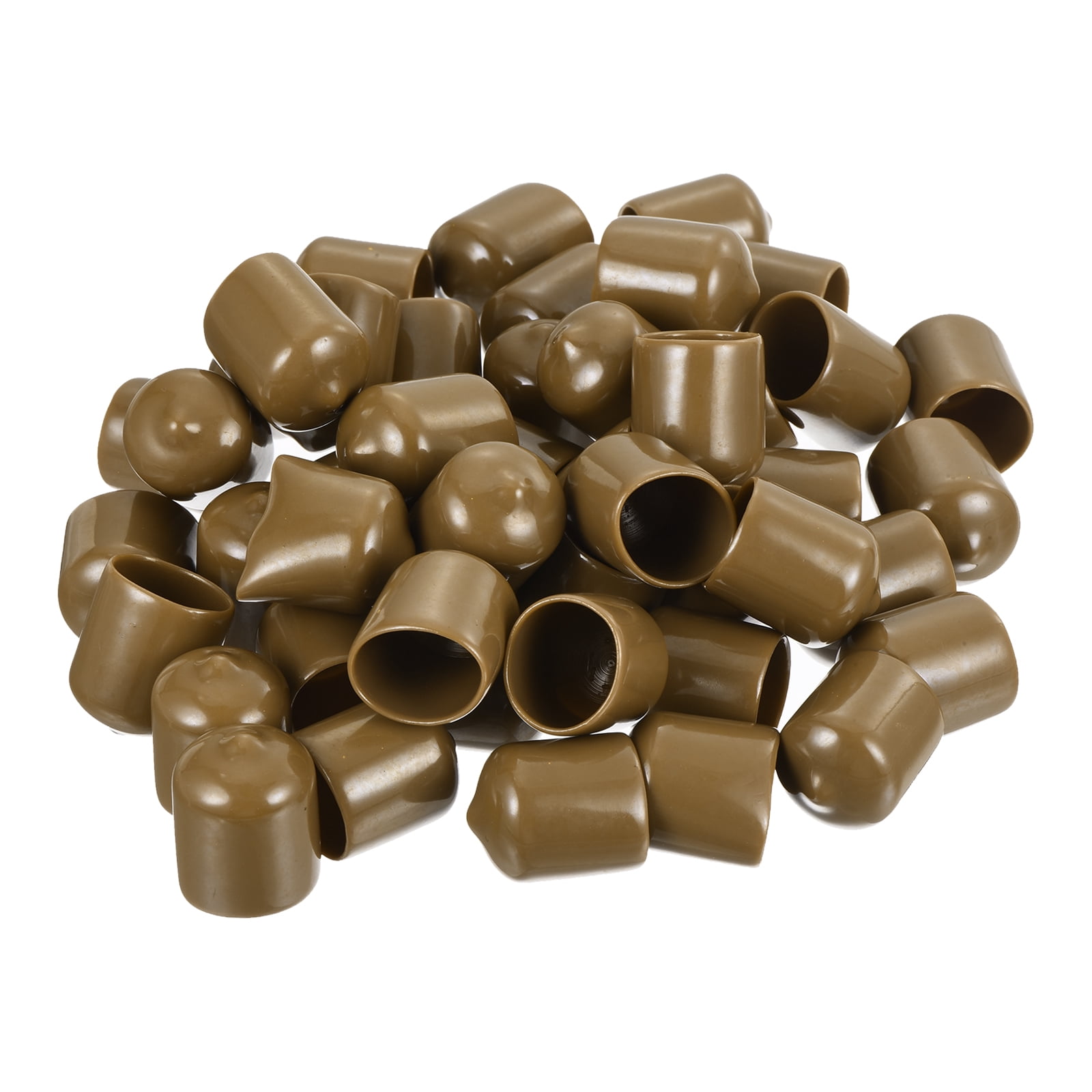 Uxcell Screw Thread Protectors Rubber End Cap Cover 17mm Light Brown ...