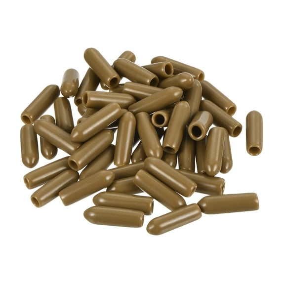 Uxcell Screw Thread Protectors Rubber End Cap Cover 3mm Light Brown