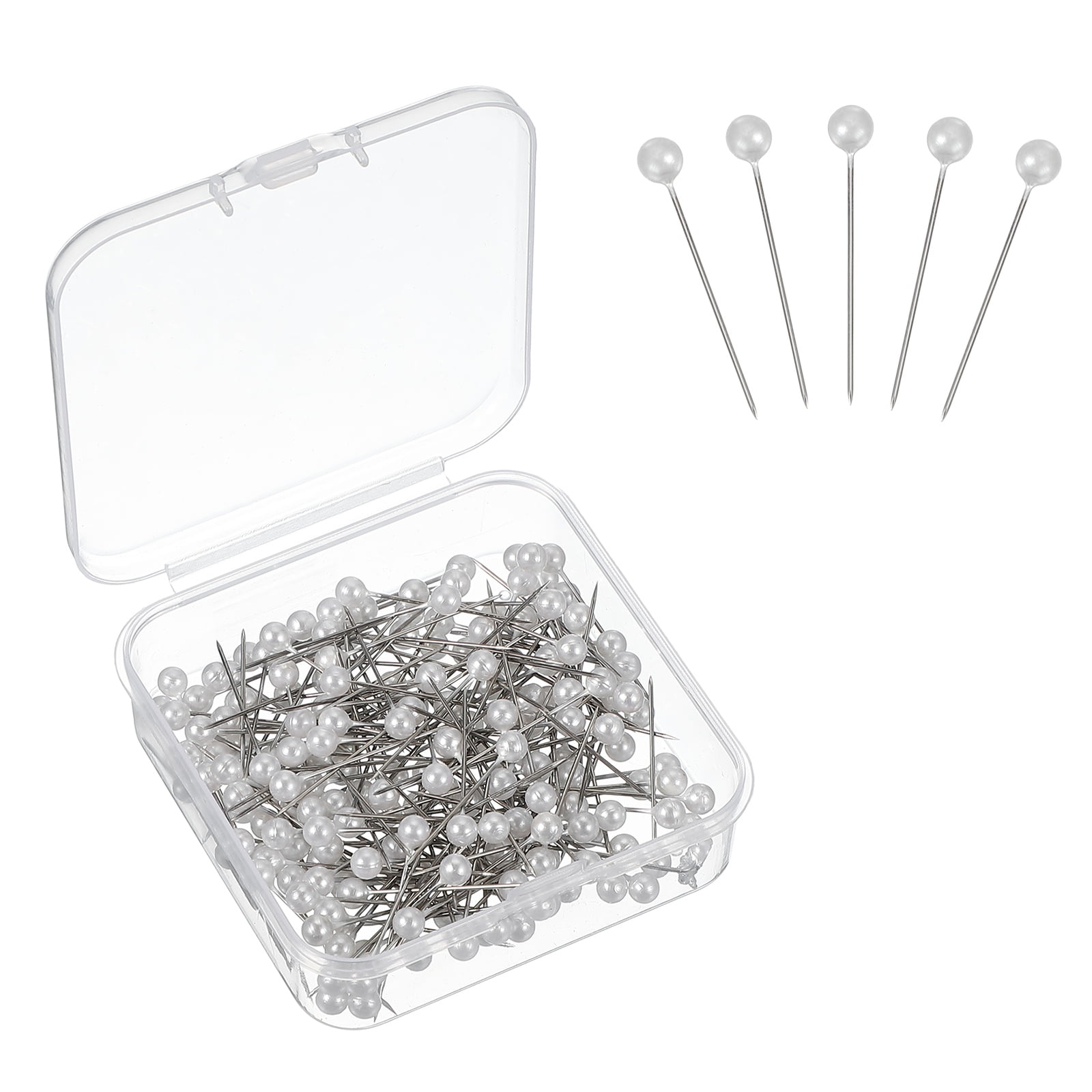 Uxcell 800pcs Sewing Pins - Round Pearl Head Straight Pins For Dressmaking, Crafts, DIY, Red