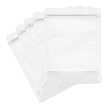 Unique Bargains 100pcs Stand Up Pouch Bags, 7.8' x 3.9' Reusable Food Storage Bags For Dried Fruit, Coffee Bean, Nuts, Matte