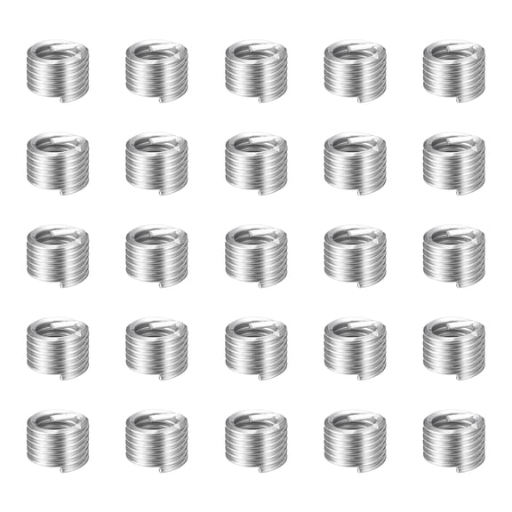 Uxcell 100pcs Wire Thread Inserts M4 x 0.7 x 1.5D Metric Helical Threaded Sleeve