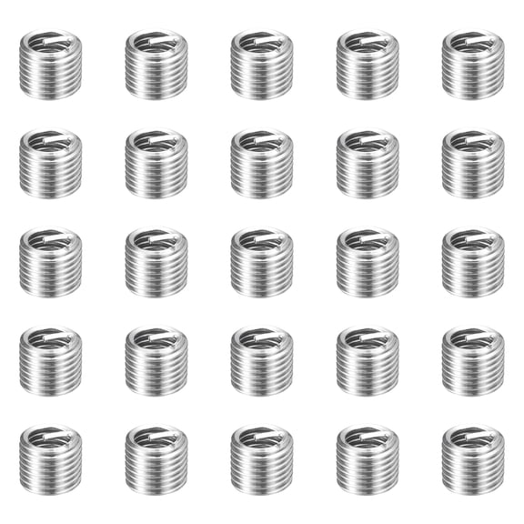 Uxcell 100pcs Wire Thread Inserts M6 x 1 x 1.5D Metric Helical Threaded Sleeve