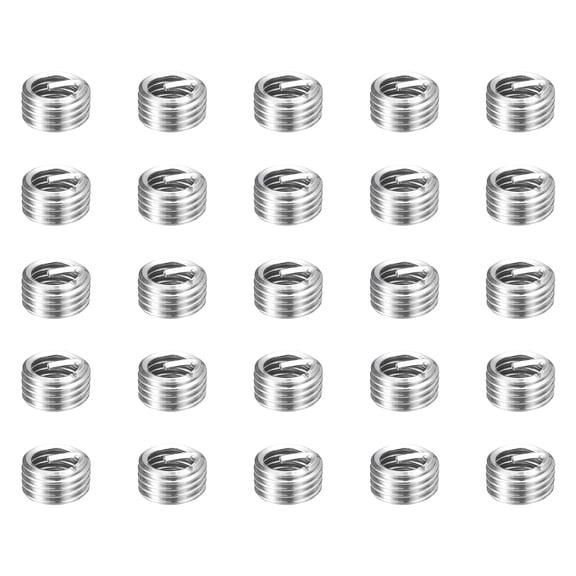 Uxcell 100pcs Wire Thread Inserts M6 x 1 x 1D Metric Helical Threaded Sleeve