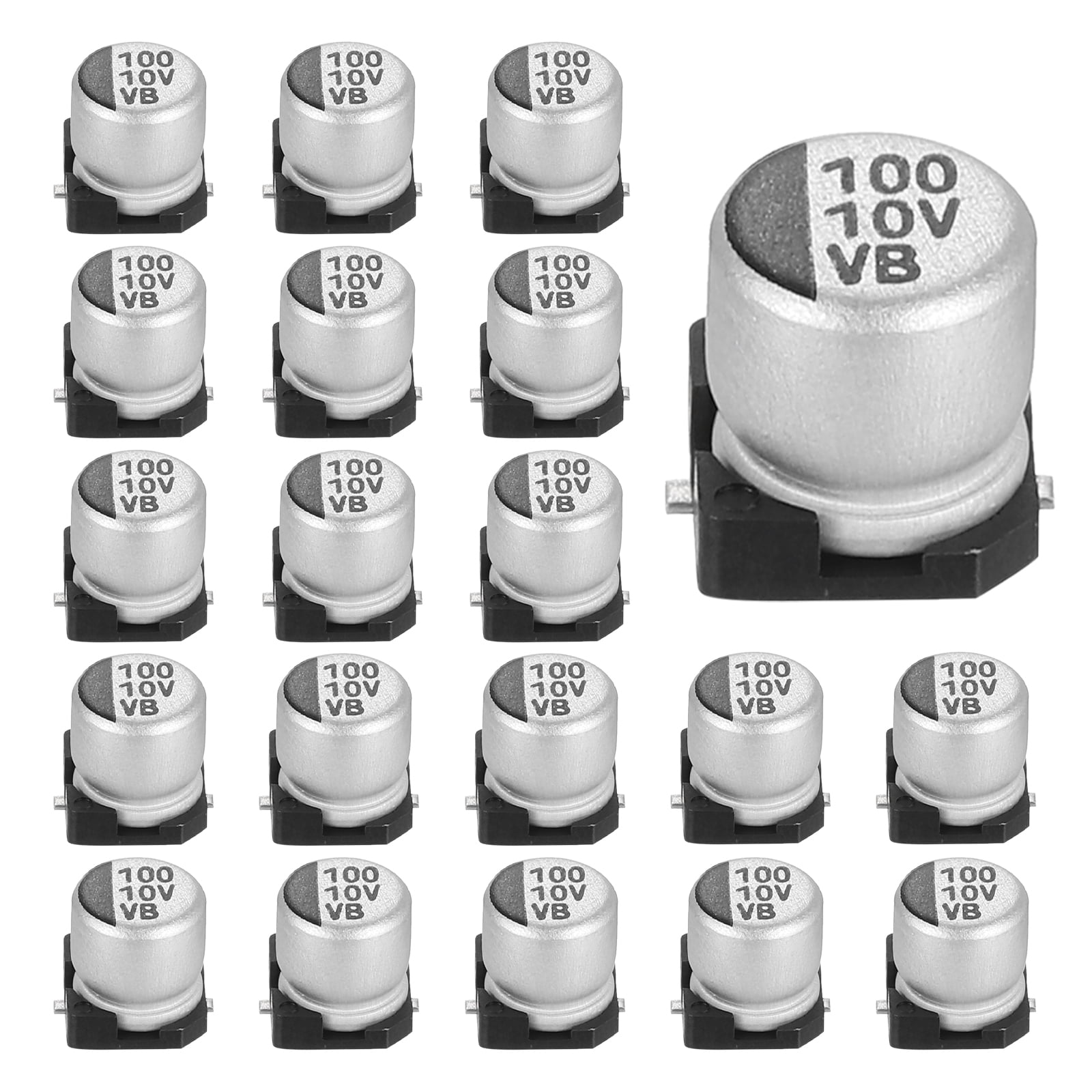 Uxcell 100uF 10V Aluminum Electrolytic Capacitors, Low Impedance ...
