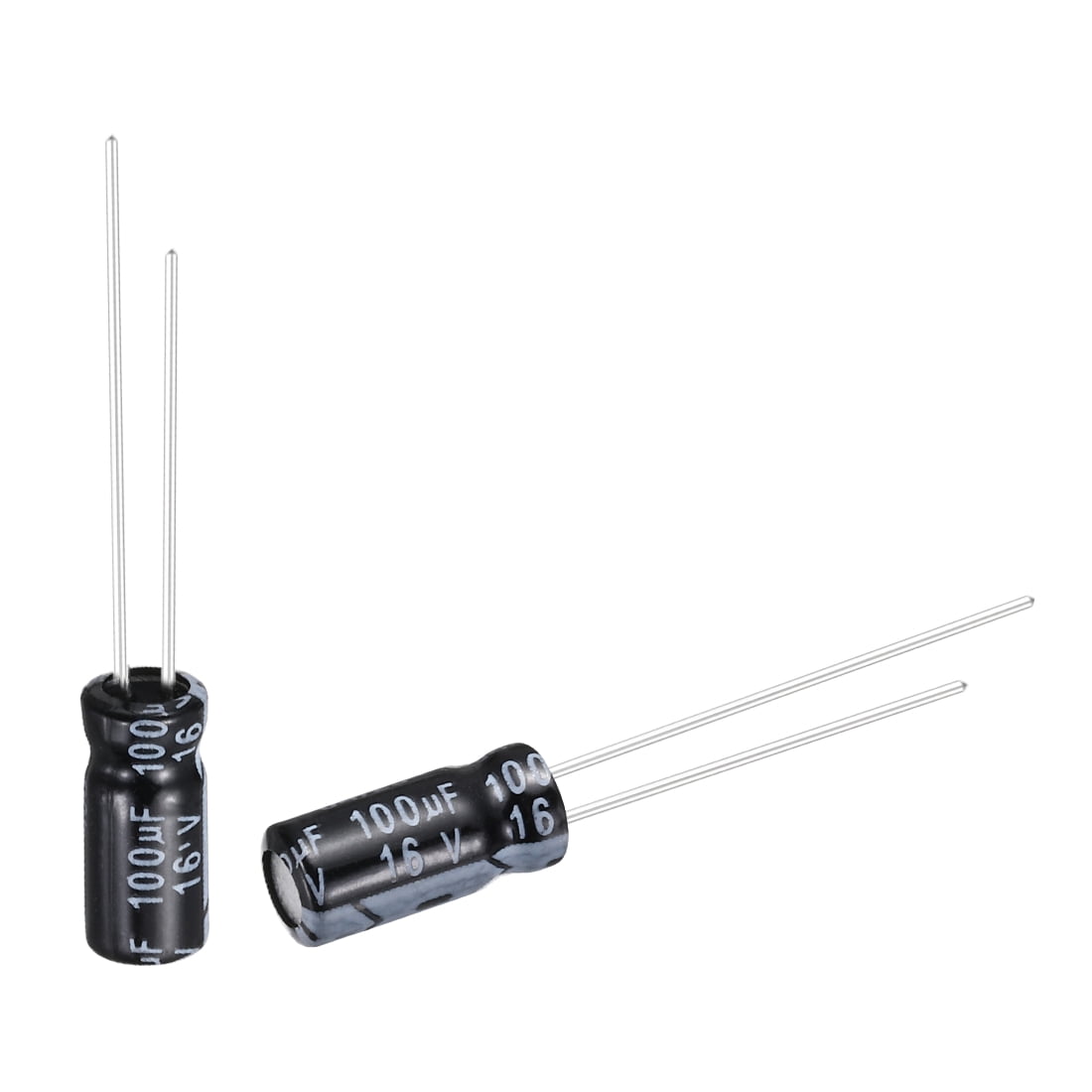 Uxcell 100uF 16V 5x11mm Electrolytic Capacitor, Radial Aluminum ...