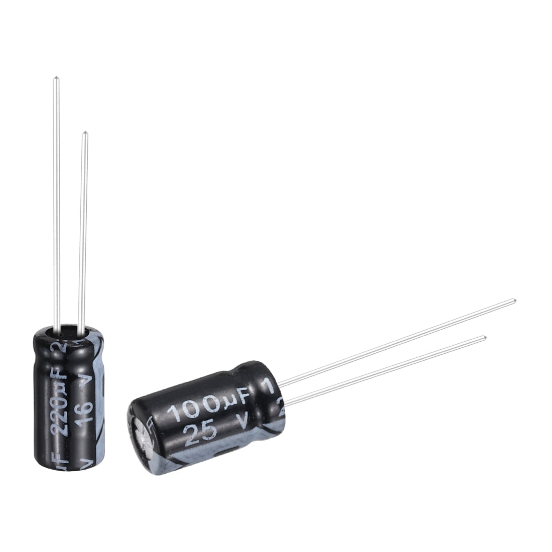 Uxcell 100uF 25V 6x12mm Electrolytic Capacitor, Radial Aluminum ...