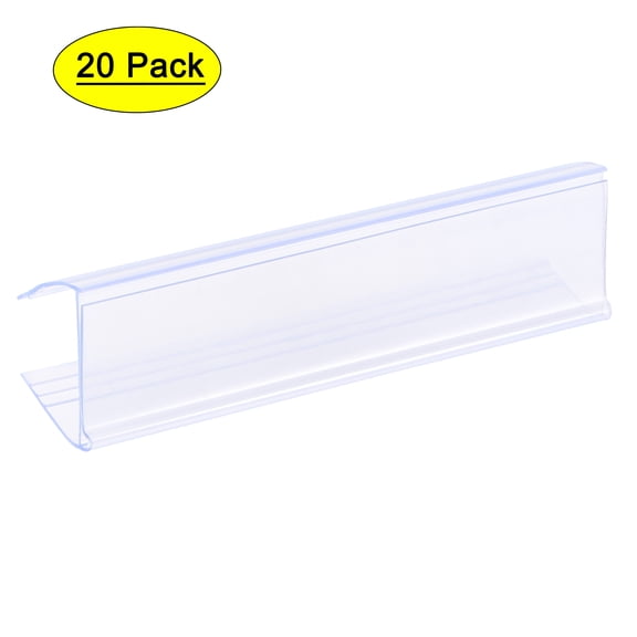 Uxcell Label Holder on Shelf Plastic for Wire Shelving Clear 100mm